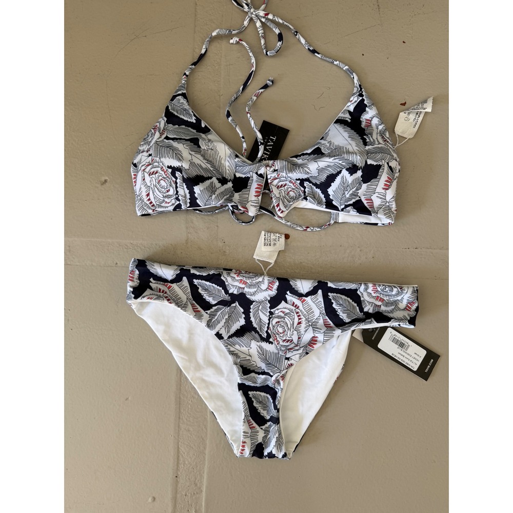 NWT Tavik SET Cassis Halter Top S Ali Full Bottom Bikini XS Honey Evening Blue